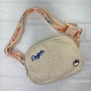 Hello Kitty x Dodgers Cream Fleece Crossbody Bag Limited Edition Collectible